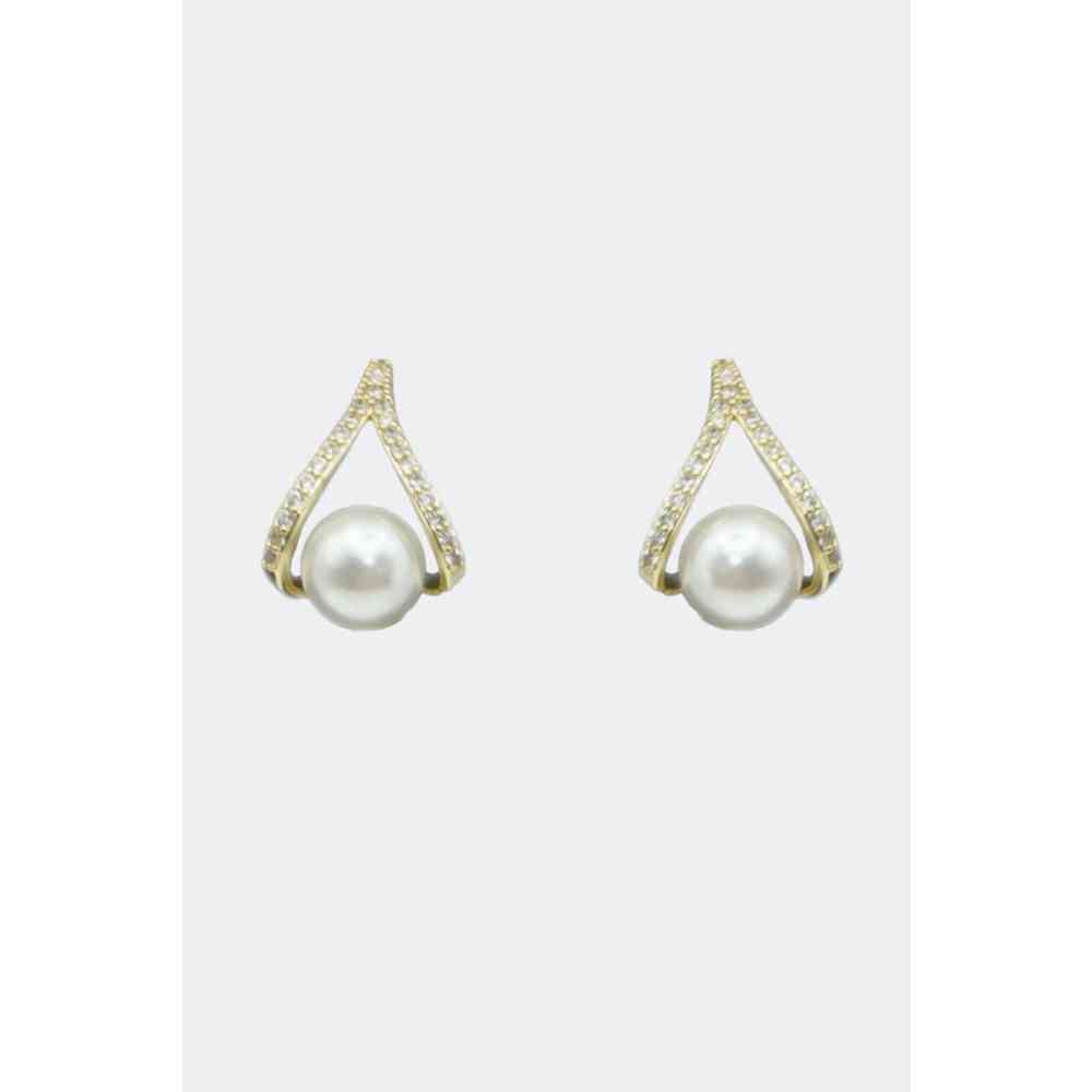 Voodoo Vixen - Pearl Teardrop Ohrringe - Goldfarben